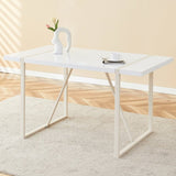 Industrial rectangular MDF Cream style dining table for 4-6 people with 1.5 inch thick MDF top and W1151P195673