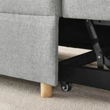 Convertible Sleeper Sofa Chair Adjustable Backrest Recliner with Pullout Sofa Bed with Wheels, W1413P227515