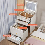 3-in-1 dressing table with flip mirror and light, small dressing table set with visible glass 52844477
