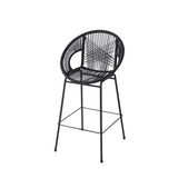 Ferrara Outdoor Patio Black Faux Wicker Barstool, Set of 2 N775P266222B