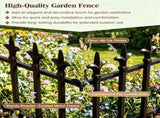 Black Foldable Garden Border Fence, 5 Pack No Dig Animal Barrier, Decorative Metal Fencing for Lawn 27478670