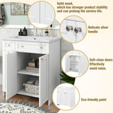 ZNTS 30-Inch White Bathroom Vanity with Ceramic Sink Combo, Abundant Storage Cabinet - 2 Soft close Doors WF532032AAK