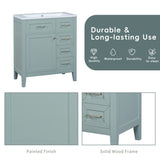 30" Bathroom Vanity without Sink, Cabinet Base Only, Bathroom Cabinet with Drawers, Solid Frame and WF321000AAF