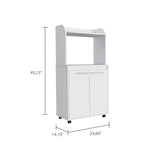 Rockford Kitchen Cart, Open Shelf, Double Door Cabinet, Two Interior Shelves B128P148971
