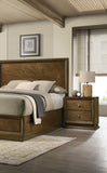 Walnut 1pc Nightstand Bedroom Rubberwood Bedside Table Bronze Metal Knob Furniture B011P326723