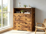 Rustic Brown Narrow Shoe Storage Cabinet 2 Flip Drawers Design, Space-Saving Shoe Rack 19326860