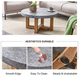 ZNTS Modern Gray Texture MDF Round Coffee Table - 31.4" Diameter.A modern retro circular coffee table W1151P209822