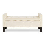 ZNTS Upholstered Tufted Button Storage Bench with nails trim,Entryway Living Room Soft Padded Seat with 65313741