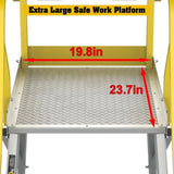4 Step 375lbs Aluminum Rolling Platform Ladder W2529P251565