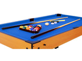 5-in-1 Multi-Game Table - Billiards, Push Hockey, Foosball, Ping Pong, and Basketball brown /blue W465P164156