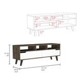 Oslo Tv Stand for TVs up 51", Two Drawers, Four Legs, Three Open Shelves -Dark Brown / White B20092107