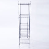 XM-304B Rectangle Carbon Steel Metal Assembly 5-Shelf Storage Rack Silver Gray 13746784