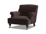 Eloise 30" Pleated Sock Arm Accent Armchair Deep Brown Performance Velvet B2719P387116