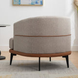 Modern Two-tone Barrel Fabric Chair, Upholstered Round Armchair for Living Room Bedroom Reading 79975814