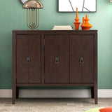 U_STYLE Adjustable Shelf Storage Sideboard with 3 Retro Metal Handles and 4 Pinewood Legs, for N711P261460D