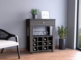 DEPOT E-SHOP Margh Bar Cart Drawer, Carbon Espresso B097133084