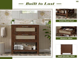 24" Bathroom Vanity with Integrated Ceramic Sink, Bathroom Cabinet with 1 Deep 1 Tip-Out N710P293990P