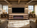 Laurel Canyon 82 inch Fireplace TV Stand for TVs up to 90 inches, Minimal Assembly, Natural Finish B108P292279