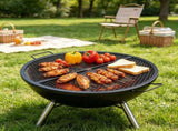 36 Inch Foldable Round Cooking Grate, with Handle & X Wire Support, Portable Campfire BBQ Grill 66891084