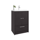 Bathroom Vanity, 2 Doors, 1 Drawer, Black Wengue B097P350324