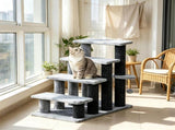 Cat Tree Tower with Cat Stair Steps, Scratching Post and Hanging Play Ball, for High Bed, Sofa, 71401502