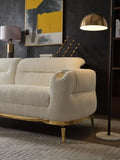 Zoe Modern style Loveseat made with wood and Gold accents in Cream G150109331