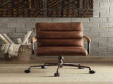 Retro Brown Swivel Office Chair with 5-Star Base B062P215468