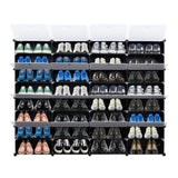 ZNTS 8-Tier Portable 64 Pair Shoe Rack Organizer 32 Grids Tower Shelf Storage Cabinet Stand Expandable 65115046