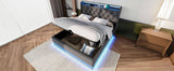 Queen size Upholstered bed, 360 surround LED function, Buttons/Apps/Remote Control, hydraulic N736P188807G
