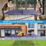 ZNTS 8ft Mid-Size Table Tennis Table Foldable & Portable Ping Pong Table Set for Indoor & Outdoor Games 05742076