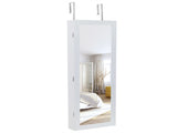 Non Full Wooden Wall Mounted 4-Layer Shelf, 2 Drawers, 8 Blue LED Lights, Jewelry Storage 87850025