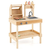 Kids Wooden Barbecue Grill Playset 51798009