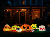 8 ft Long Halloween Inflatable Pumpkin Candy Display with Eyeball and 7 Warm White LED Lights 56535524