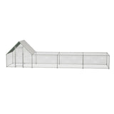 ZNTS 26'Lx6.7'Wx6.6' ft Large Metal Chicken Coop, Walk-in Chicken Run, Galvanized Wire Poultry Chicken W2505P197224