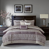 7 Piece Jacquard Comforter Set Purple King B03597200