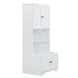 ZNTS Tall and Wide Bathroom Floor Storage Cabinet, Bathroom Storage Unit, Freestanding Cabinet with 4 92771951