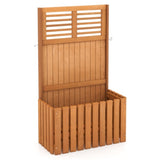 Wooden garden bed with metal hooks 44841597