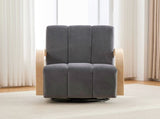 30.7"W Upholstered 360&deg Swivel Accent Chair with Solid Wood Armrests and Comfy Channel Tufted W3118P339625