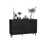 Double-row, 3-layer, 6-drawer cabinet with high legs, fabric-covered drawer, particle board, 98385387