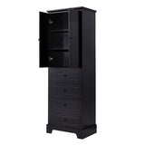 ZNTS Storage Cabinet with 2 Doors and 4 Drawers for Bathroom, Office, Adjustable Shelf, MDF Board with 85954372