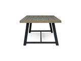 Outdoor Acacia Wood Dining Table, Sandblast Gray Finish and Black N768P190946G