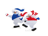 Set of 2 Lighted Running Snowman Christmas Decorations, Pre-lit 2D Holiday Decor with 120 Warm White 83521957