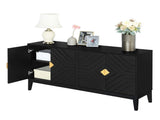 4-Door Sideboard Storage Cabinet for Living Room and Dining Room, Two Large Cabinets with Gold N759P192449B