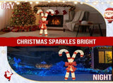 Lighted Candy Cane and Red Bowknot Christmas Decorations, Pre-lit 2D Holiday Decor with 100 Warm 14090929