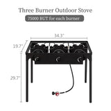 ZNTS Outdoor Camp Stove High Pressure Propane Gas Cooker Portable Cast Iron Patio Cooking 26244538