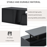 U-Can Modern, Minimalist Rectangle Extendable TV Stand, TV Cabinet with 2 Drawers and 1 Cabinet for WF311369AAB