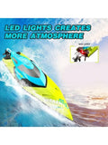 S2 High Speed RC Boats with LED Lights & 2 Batteries, 30 mph Remote Control Boat for Pools and 87676851