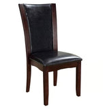 Style Comfort Contemporary 2pcs Side Chairs Dark Cherry Brown Leatherette Cushion Seat Kitchen B011115665