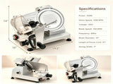 10 Inch Electric Meat Slicer, 0-0.47" Adjustable Thickness Deli Food Slicer, 150W High-Efficiency 84581592