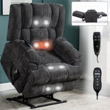 Dual Motor Heat Massage Infinite Position Up to 350 LBS Electric Power Lift Recliners with 79061732